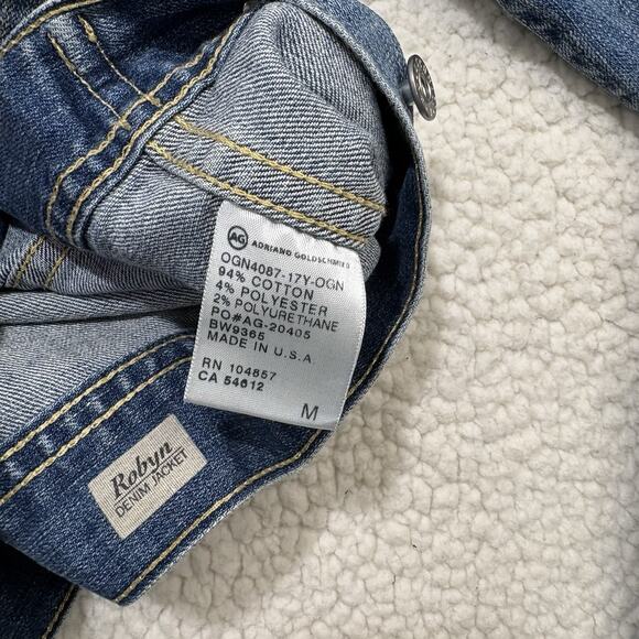 AG Adriano Goldschmied Women's M The Robyn Medium Wash Denim Jacket Made In USA - Picture 3 of 6